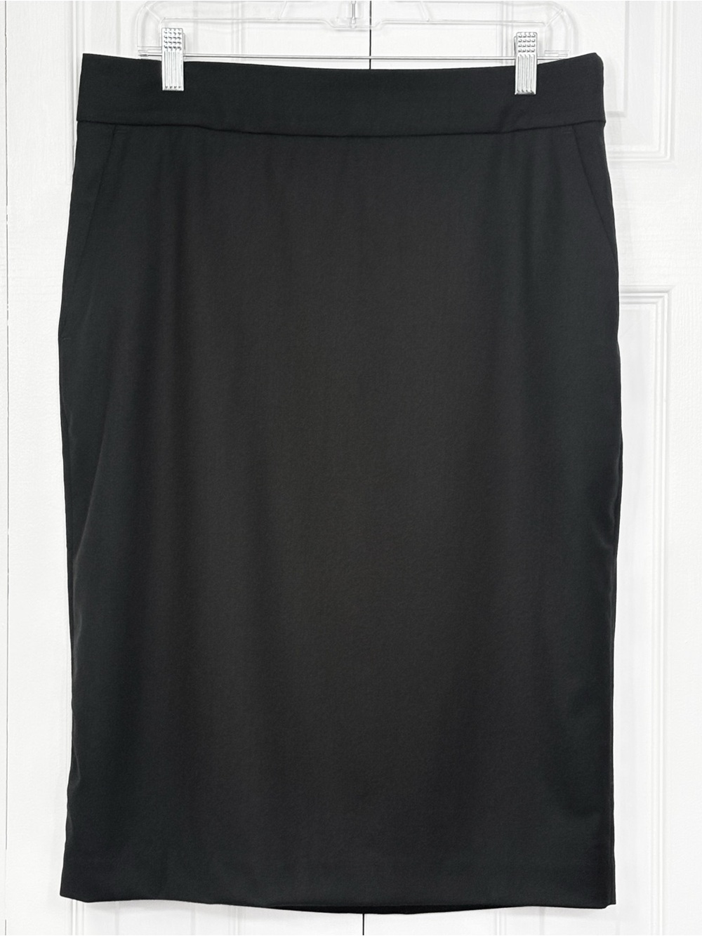 NWT Banana Republic Black Eco Responsible Wool Siena Midi Pencil Skirt 12